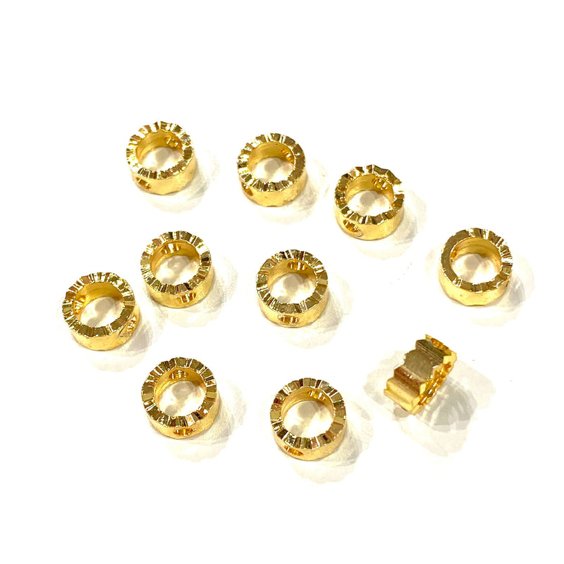 24Kt Gold Plated Brass Rondelle Spacer, 6mm Brass Rondelle Spacers, 10 Pcs in a pack