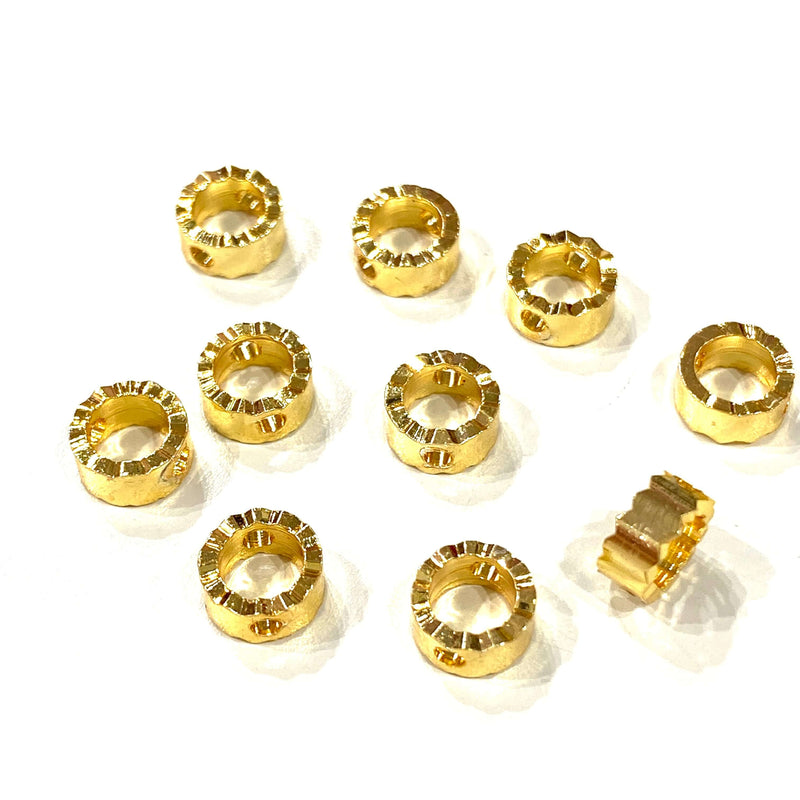 24Kt Gold Plated Brass Rondelle Spacer, 6mm Brass Rondelle Spacers, 10 Pcs in a pack