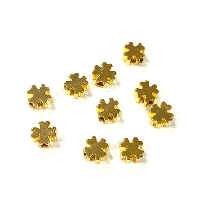 24Kt Gold Plated Brass Clover Spacer, 8mm Brass Clover Spacers, 10 Pcs in a pack£1.75