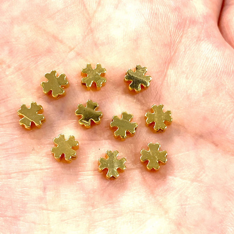 24Kt Gold Plated Brass Clover Spacer, 8mm Brass Clover Spacers, 10 Pcs in a pack£1.75