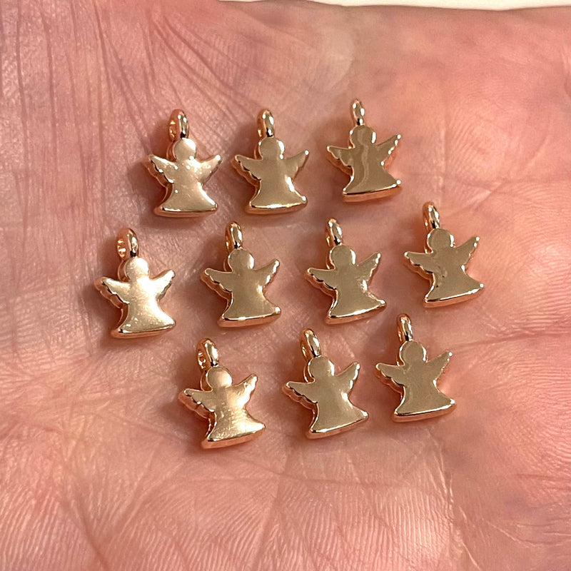 Rose Gold Plated Angel Charms, 10 pcs in a pack