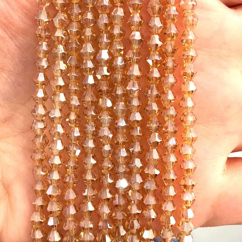 4mm Crystal faceted bicone - 115 pcs -4 mm - full strand - PBC4B51,Crystal Bicone Beads, Crystal Beads, glass beads, beads £1.5