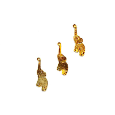 24Kt Gold Plated Brass Elephant Charms, 3 pcs in a pack£1.5