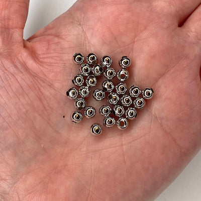 Boules d'espacement de 6 mm plaquées rhodium, 20 pièces dans un paquet,