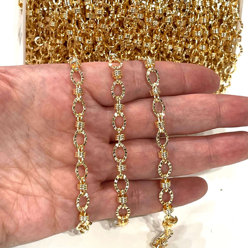 24Kt Shiny Gold Plated Soldered Chain, 6.5mm Gold Chain