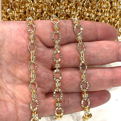 24Kt Shiny Gold Plated Soldered Chain, 6.5mm Gold Chain