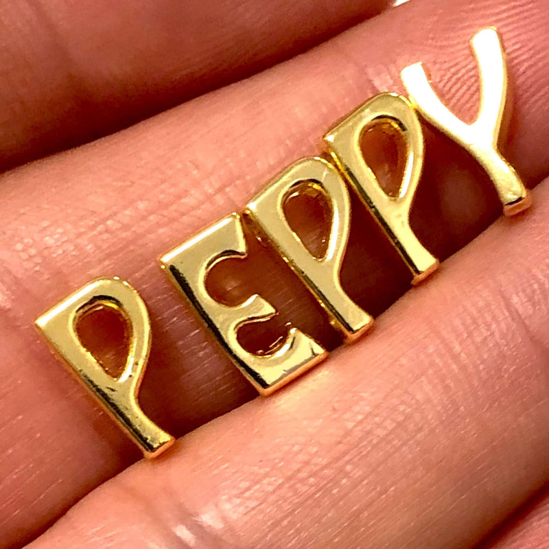 24Kt Gold Plated Initial Charms, Gold Alphabet Letter Charmsğ