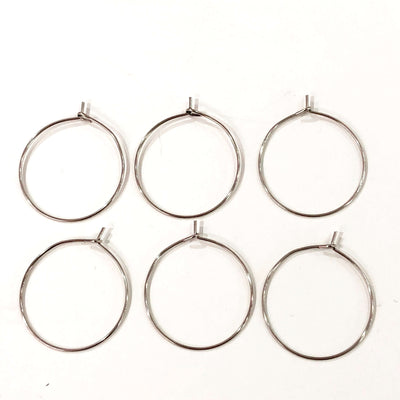 6 Pc, Silver Earring Hoops, 35mm, Silver Earring, Earring Blanks, Round Earring Hook, Silver Earwire, Thin Earring Hoop, Circle Earrings