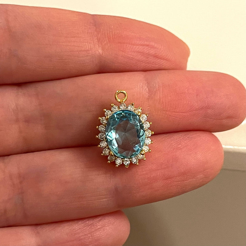 Aquamarine Swarovski Crystal Charm