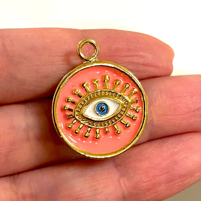 24Kt Gold Plated Enamelled Evil Eye Pendant