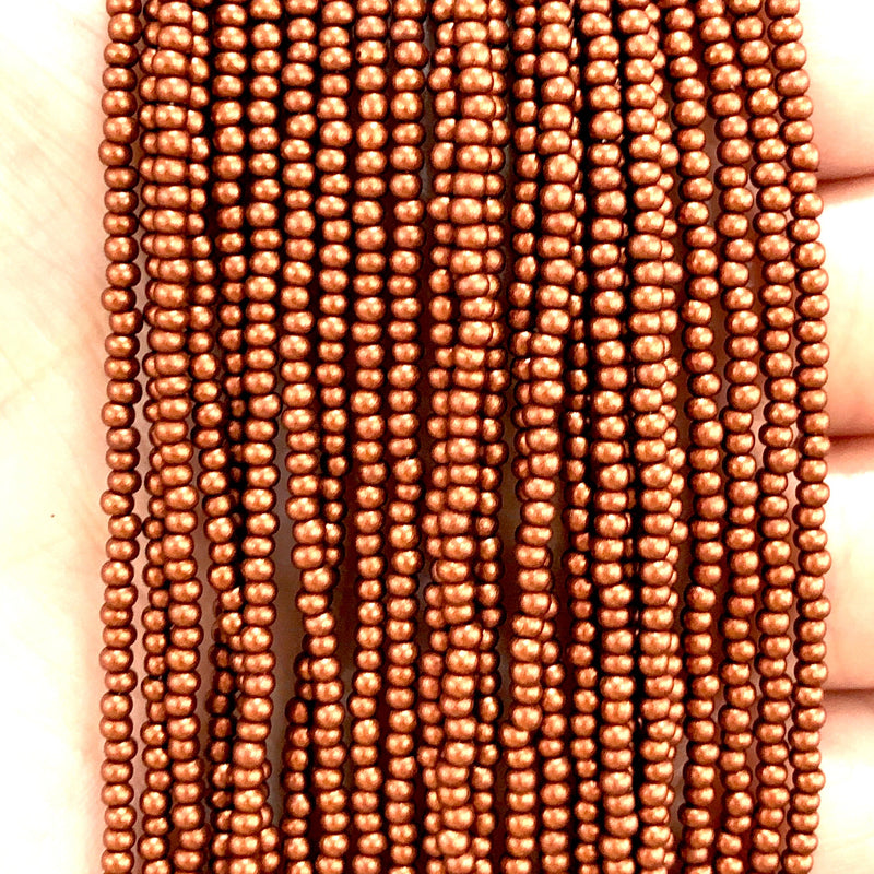 Preciosa  Coated Seed Beads 11/0 01750 Soft Dark Copper  PRCS11/0-156,