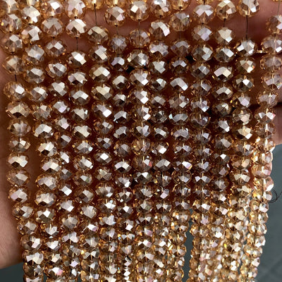 Crystal faceted rondelle - 72 pcs - 8 mm - full strand - PBC8C24 £1.5