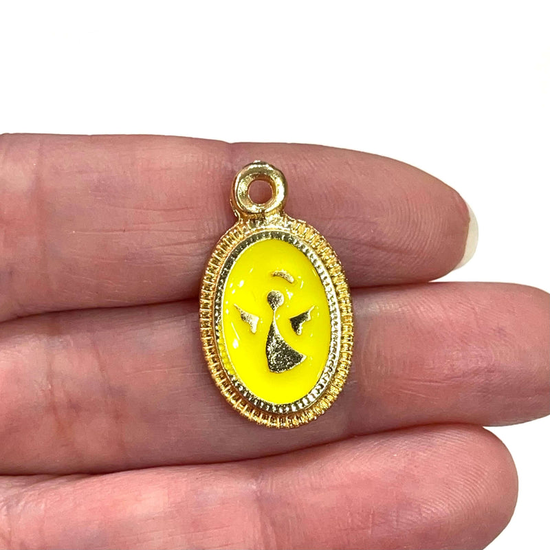 24Kt Gold Plated Enamelled Angel Pendant