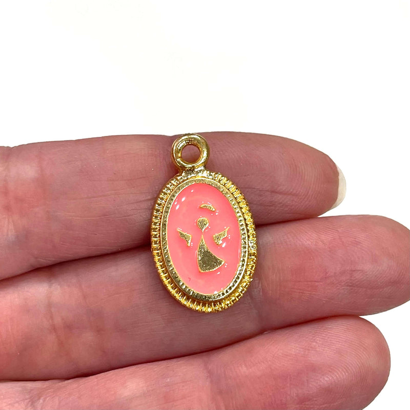 24Kt Gold Plated Enamelled Angel Pendant