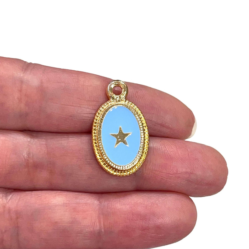 24Kt Gold Plated Enamelled Star Pendant