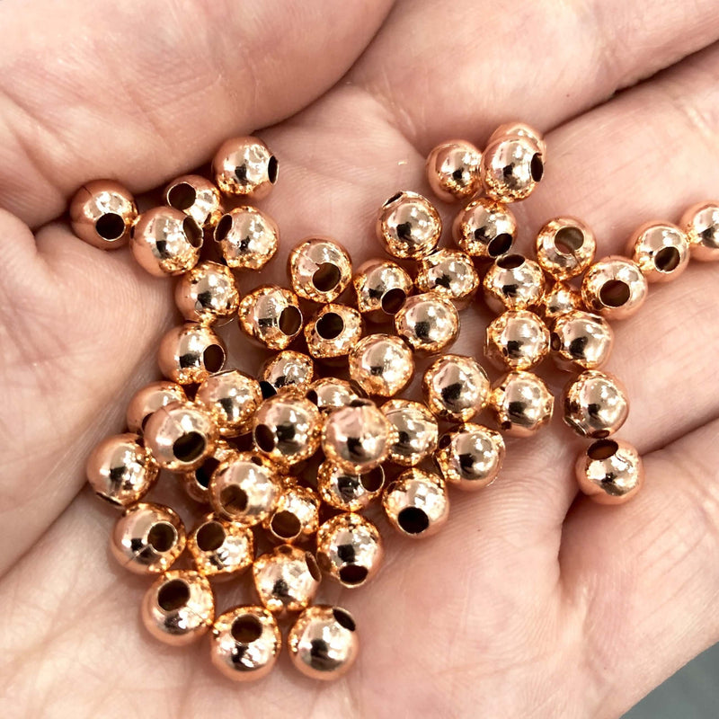 20 Rose Gold Spacer Balls, Rose Gold Spacer Beads, 6 mm Balls Rose Gold Plated- Spacer Beads-20 Pieces in a pack,£1.5