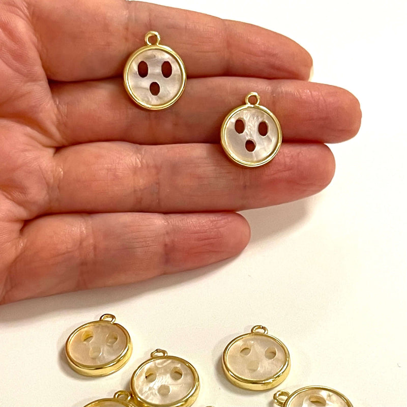 24Kt Gold Plated Resin Emoji Charms, 2 pcs in a pack