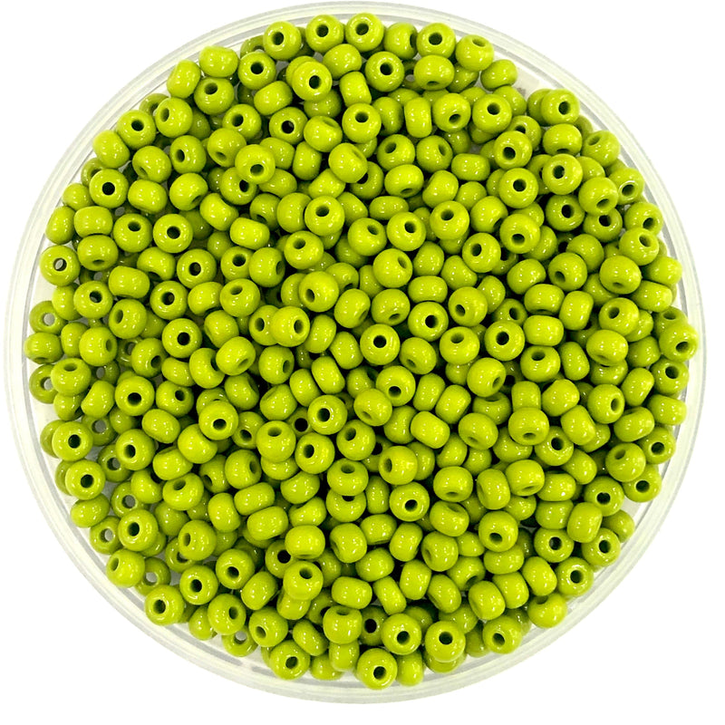 Preciosa Seed Beads 6/0 Rocailles-Round Hole 20 gr, 53430 Opaque Olivine Green