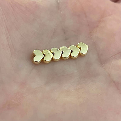 24Kt Gold Plated 4mm Heart Spacers, 24Kt Gold Heart Spacers, 25 Pcs in a Pack£2.5