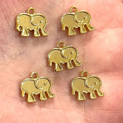 24Kt Gold Plated Brass Elephant Charms, Gold Plated Brass Elephant Charms, 5 pcs in a pack£2.5