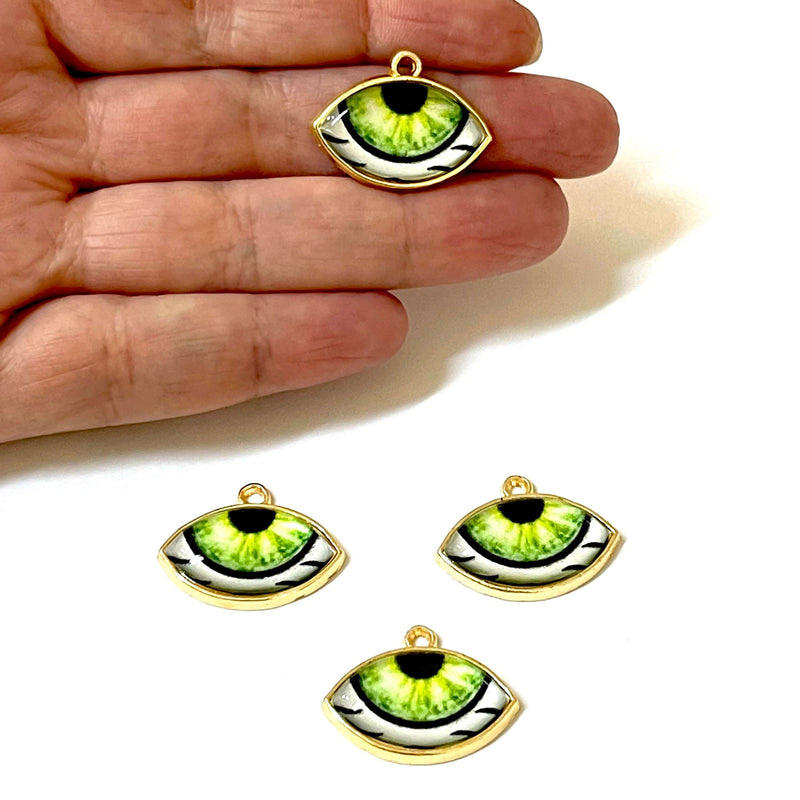 24Kt Gold Plated Eye Charms, 2 pcs in a pack