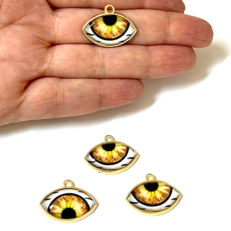 24Kt Gold Plated Eye Charms, 2 pcs in a pack