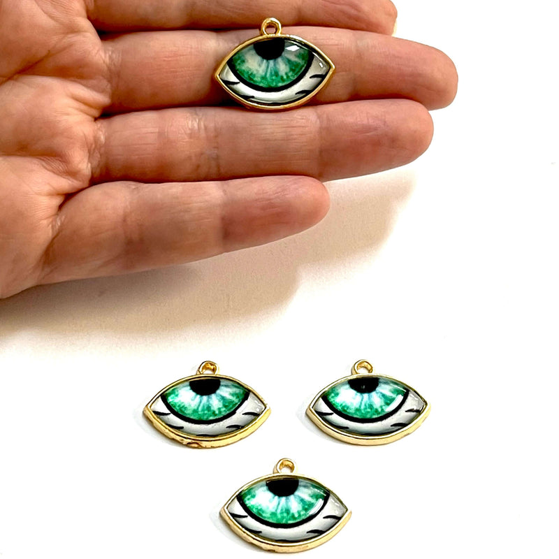 24Kt Gold Plated Eye Charms, 2 pcs in a pack