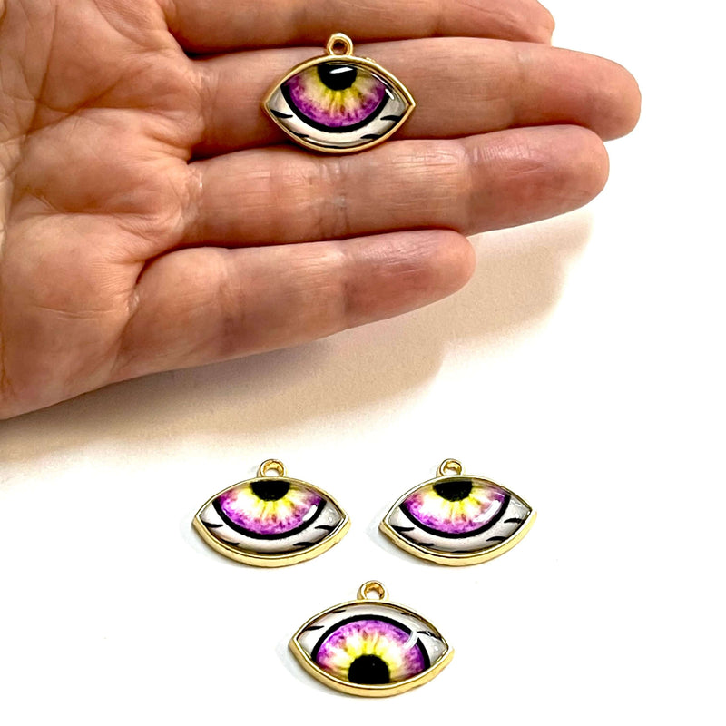 24Kt Gold Plated Eye Charms, 2 pcs in a pack