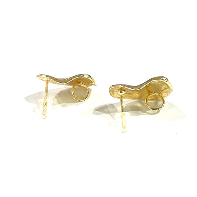 24Kt Gold Plated Brass Ball Stud Earrings, 2 pcs in a pack,