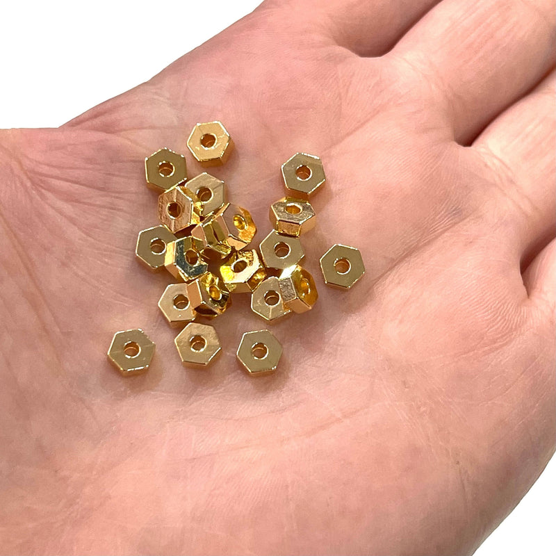 24Kt Gold Plated 5mm Spacer Charms, 20 pcs in a pack,