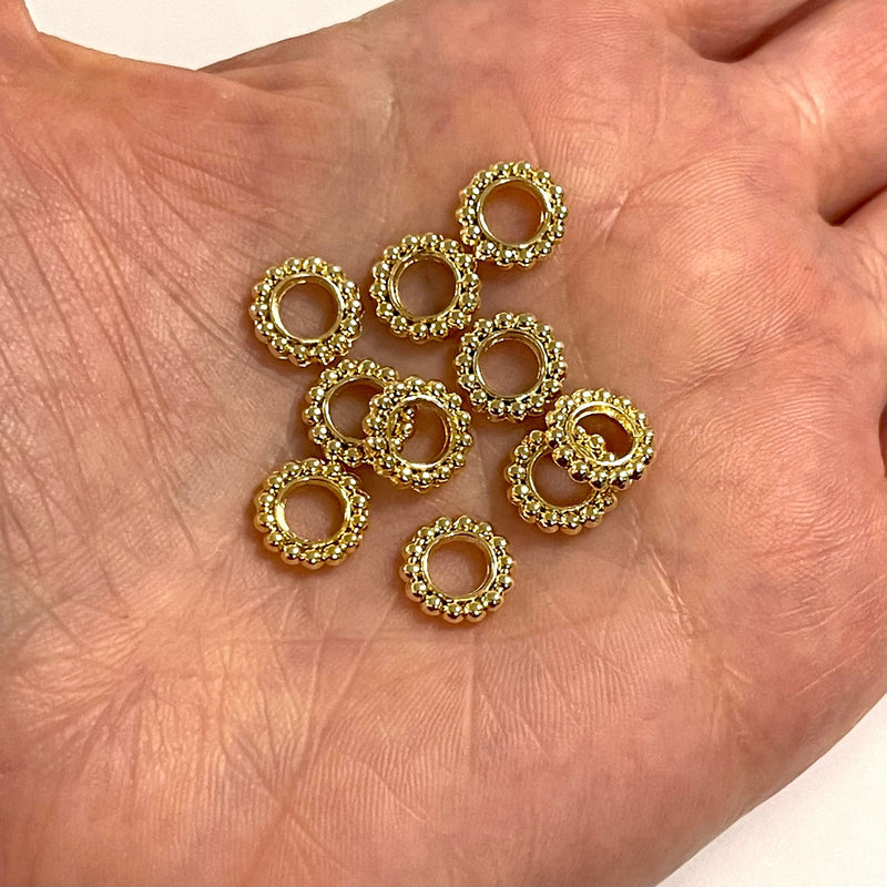 24Kt Gold Plated 10mm Spacers, 10 pcs in a pack