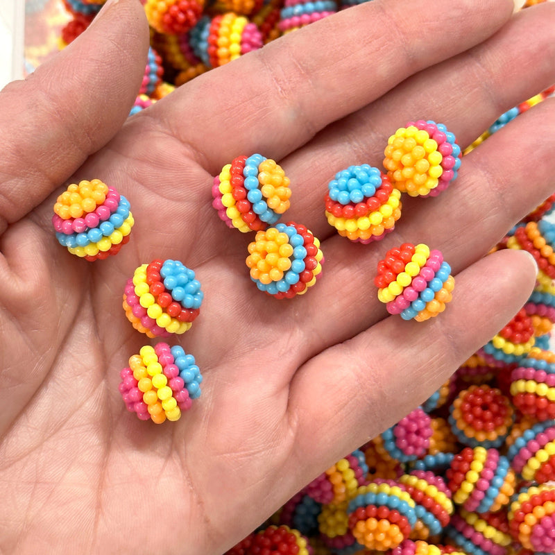 14mm Acrylic Berry Beads, 50Gr Pack Approx 55 pcs in a pack