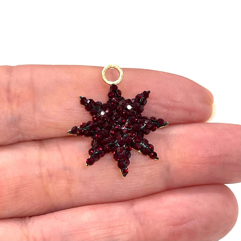 24Kt Gold Plated Swarovski Pave Brass Star Pendant