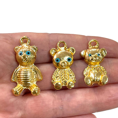 Mommy Bear 24 Karat vergoldeter Charm, ein Mitglied unserer Bärenfamilie