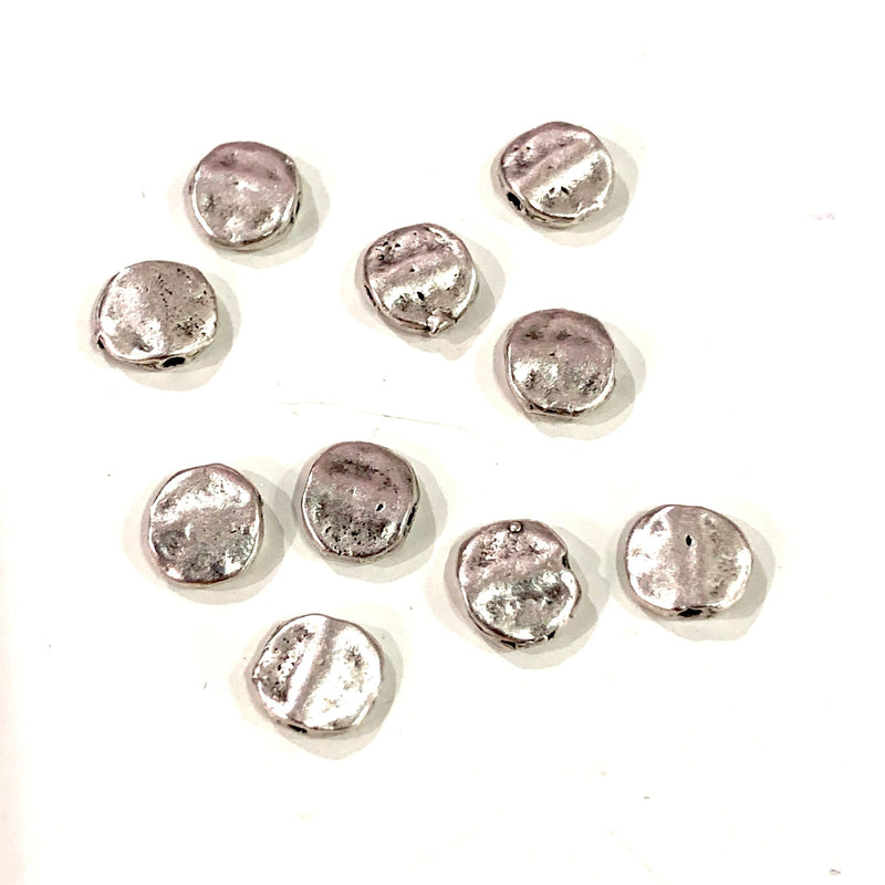 Antik versilberte 6 mm Messing-Abstandshalter, Silber 6 mm Messing-Charms, 10 Stück in einer Packung