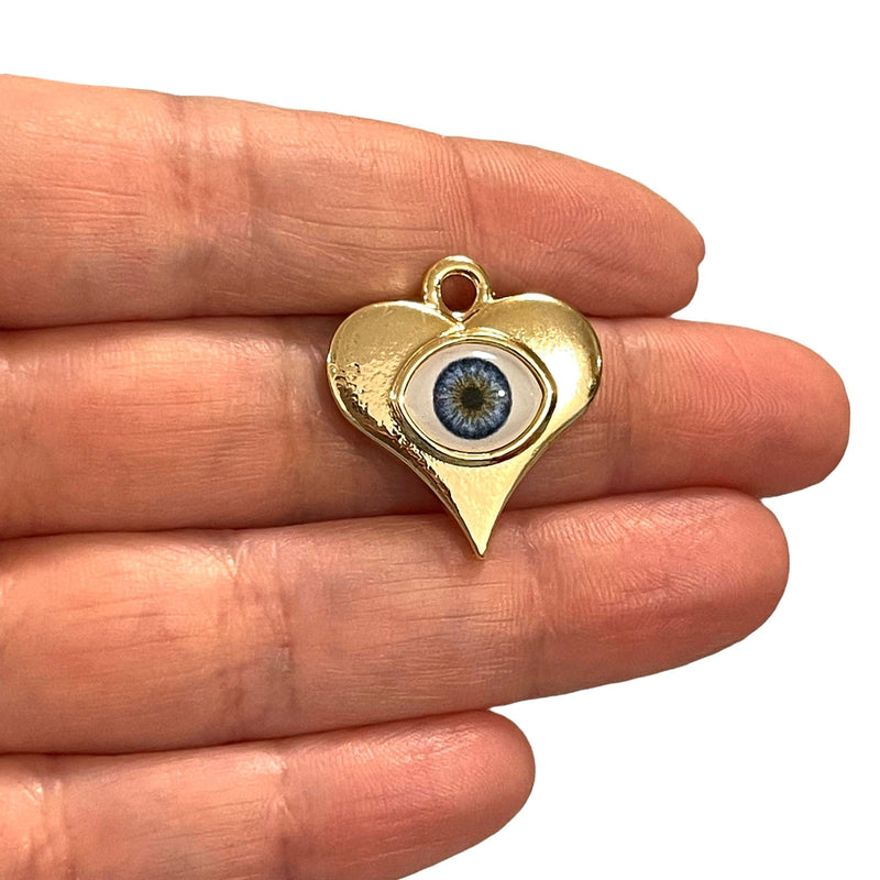 24Kt Gold Plated Heart Pendant With Eye