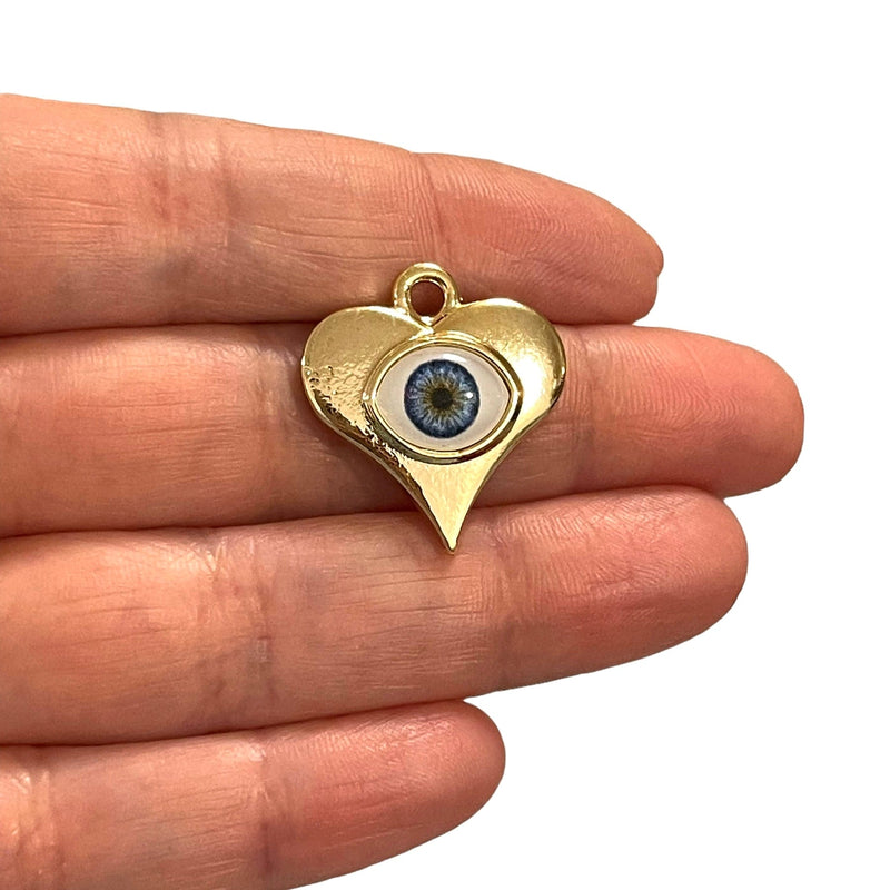 24Kt Gold Plated Heart Pendant With Eye