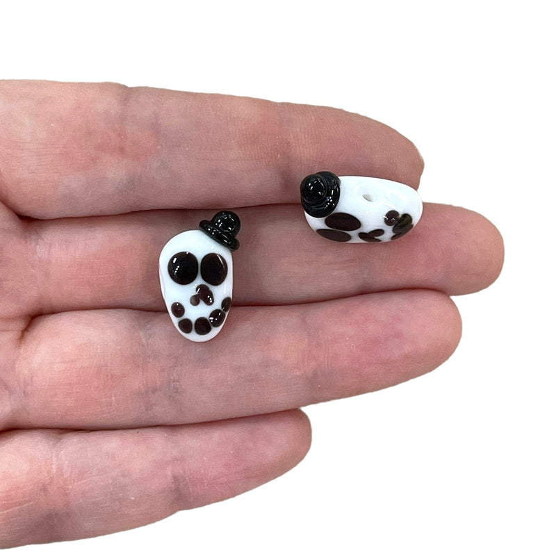 Halloween Skull Hand Made Murano Glass Charm