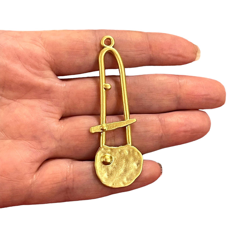 24Kt Matte Gold Plated Rustic Dangle Charm