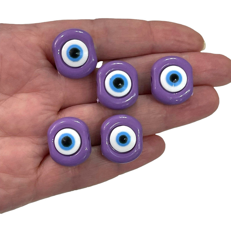 Large Hole Evil Eye Resin Beads, 20mm Beads, 3.6mm Hole, 5 Beads in a Pack