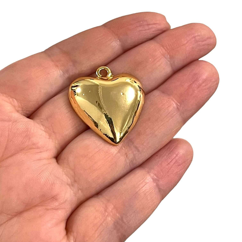 Pendentif Coeur Plaqué Or Brillant 24Kt