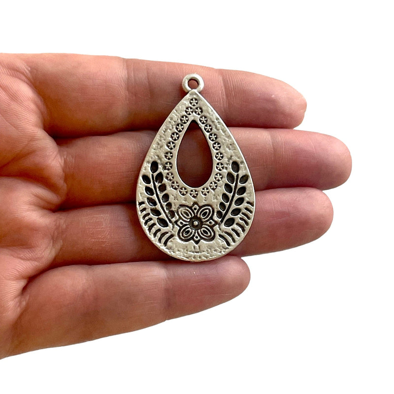 Antique Silver Plated Authentic Drop Pendant