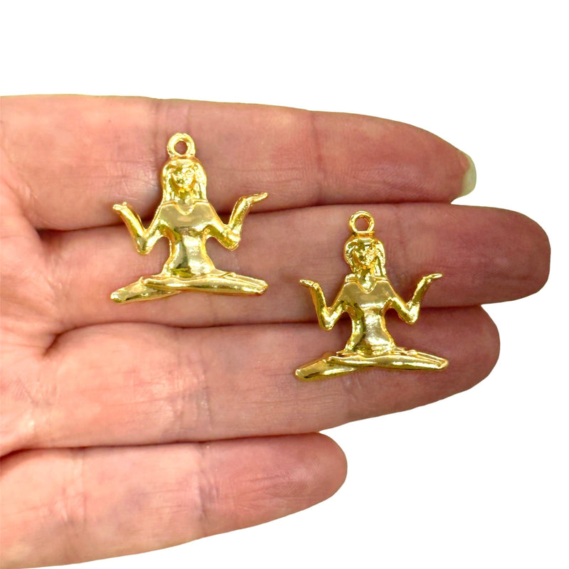 24Kt Gold Plated Yoga Charms, 2 pcs in a pack