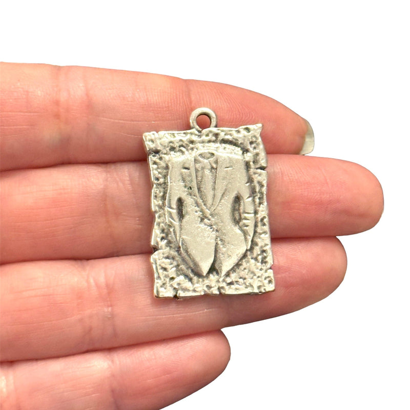 Antique Silver Plated Groom Pendant