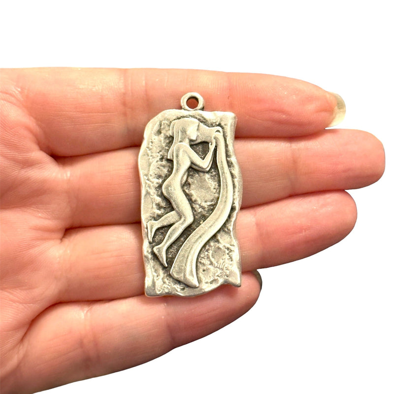 Antique Silver Plated Water-Bearer Pendant