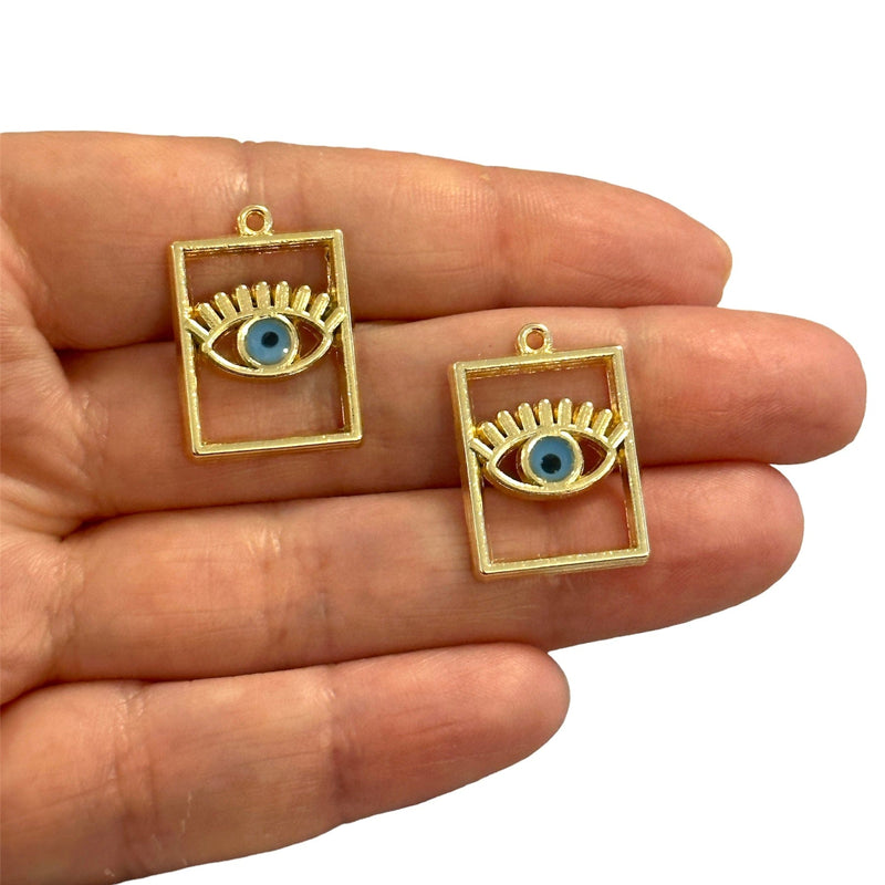 24Kt Gold Plated Eye Charms, 2pcs in a pack