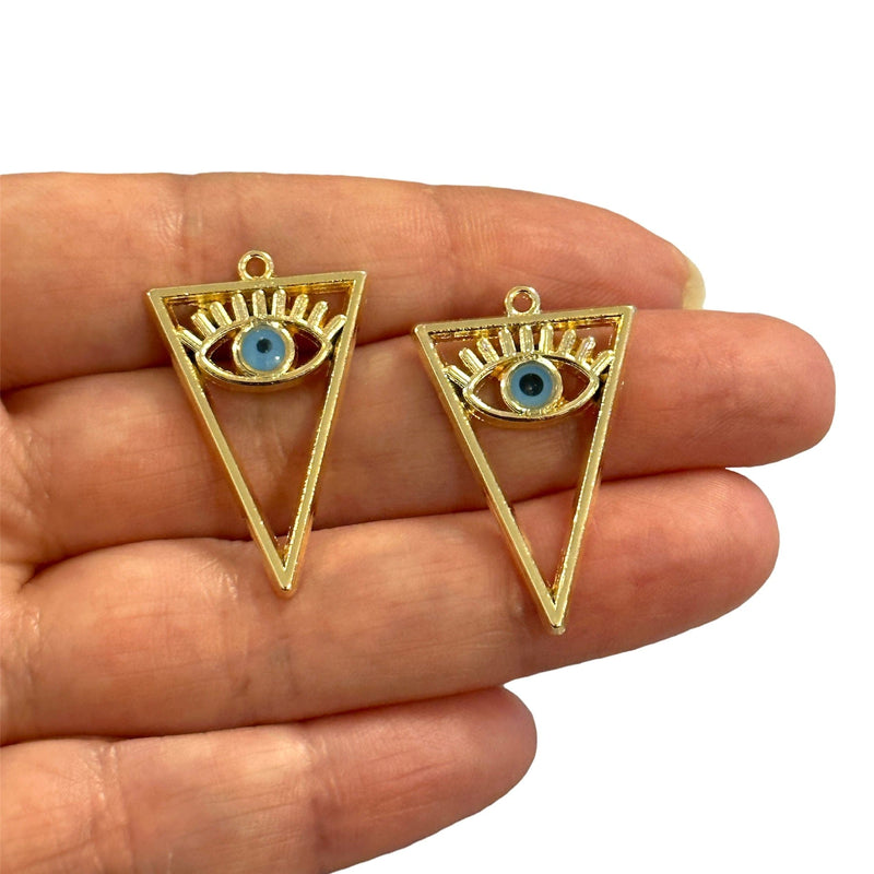 24Kt Gold Plated Eye Charms, 2pcs in a pack