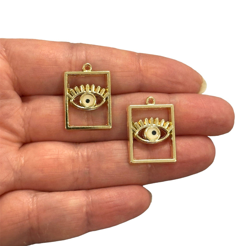 24Kt Gold Plated Eye Charms, 2pcs in a pack