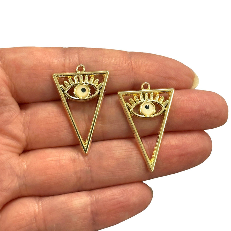 24Kt Gold Plated Eye Charms, 2pcs in a pack