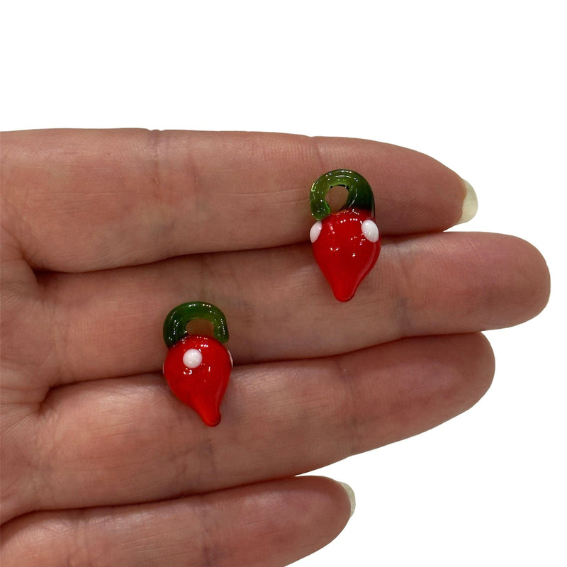 Hand Made Glass Fruit Charms, 2 Pcs in a pack